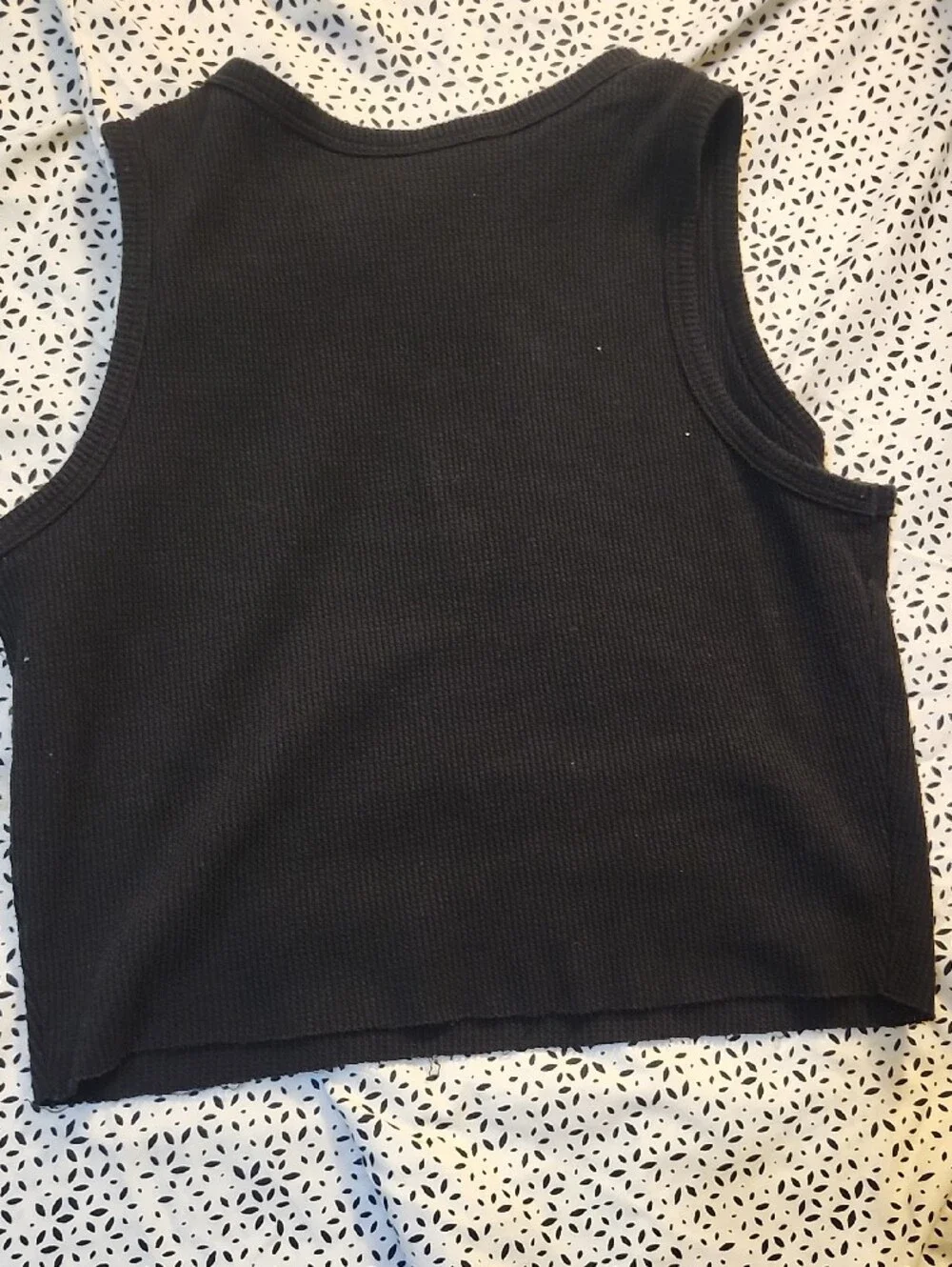 Smile Sunflower Black Crop Tank